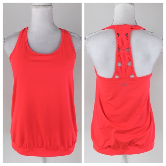 Athleta Tops - Athleta neon coral racerback tank top M